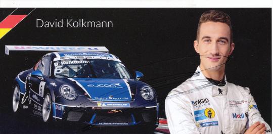 David Kolkmann  Porsche  Auto Motorsport Autogrammkarte original signiert 