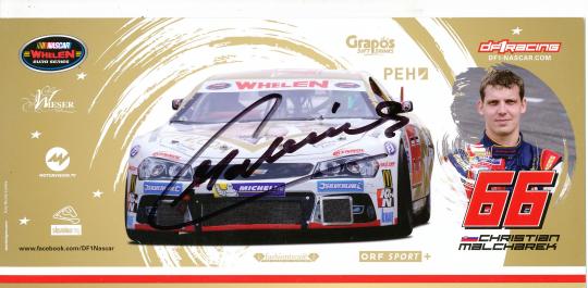 Christian Malcharek  NASCAR   Auto Motorsport Autogrammkarte original signiert 