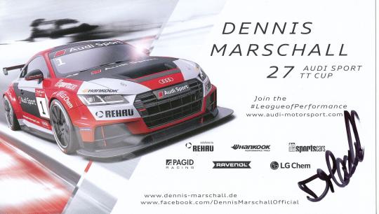 Dennis Marschall  Audi  Auto Motorsport Autogrammkarte original signiert 