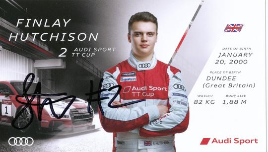 Finlay Hutchison  Audi  Auto Motorsport Autogrammkarte original signiert 