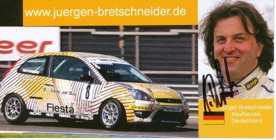 Jürgen Bretschneider  Ford   Auto Motorsport Autogrammkarte original signiert 