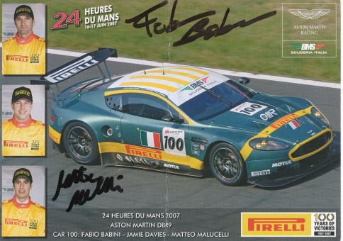 Fabio Babini & Matteo Malucelli   Auto Motorsport Autogrammkarte original signiert 