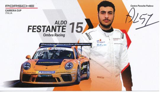 Aldo Festante  Porsche  Auto Motorsport Autogrammkarte original signiert 