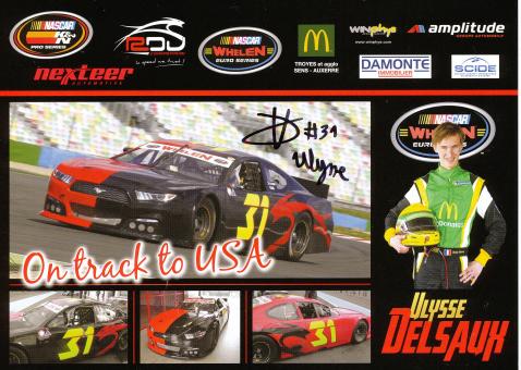 Ulysse Delsauh  NASCAR   Auto Motorsport Autogrammkarte original signiert 