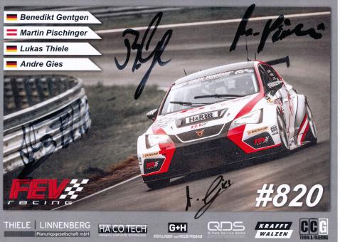 Gentgen, Pischinger, Thiele, Gies  Auto Motorsport Autogrammkarte original signiert 