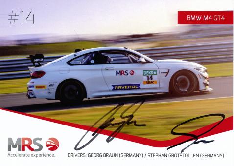 Georg Braun & Stephan Grotstollen  BMW  Auto Motorsport Autogrammkarte original signiert 