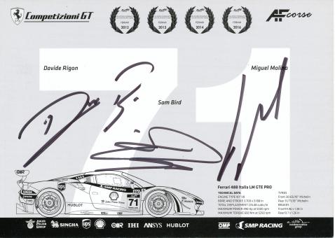 Rigon, Bird, Molina  Ferrari  Auto Motorsport Autogrammkarte original signiert 