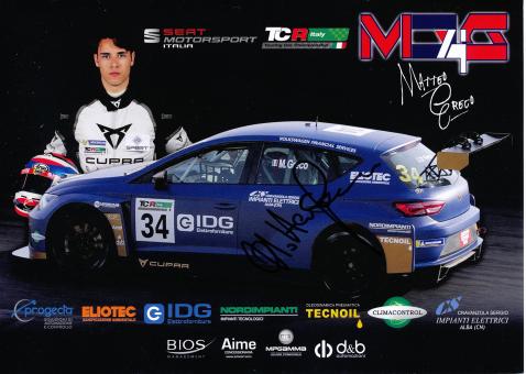 Matteo Greco  Auto Motorsport Autogrammkarte original signiert 