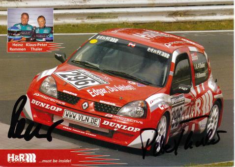 Heinz Remmen & Klaus Peter Thaler  Renault  Auto Motorsport Autogrammkarte original signiert 