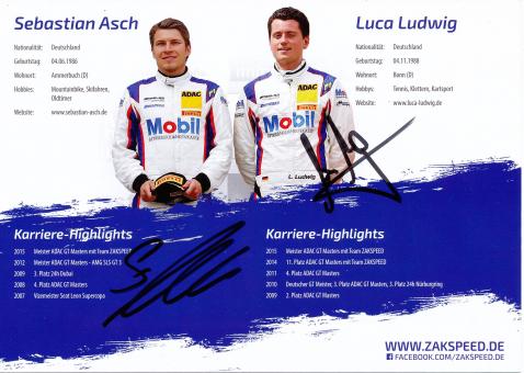 Sebastian Asch & Luca Ludwig  Mercedes  Auto Motorsport Autogrammkarte original signiert 