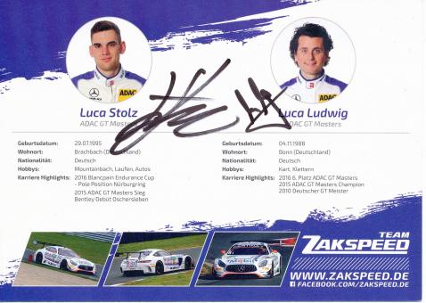 Sebastian Asch & Luca Stolz  Mercedes  Auto Motorsport Autogrammkarte original signiert 