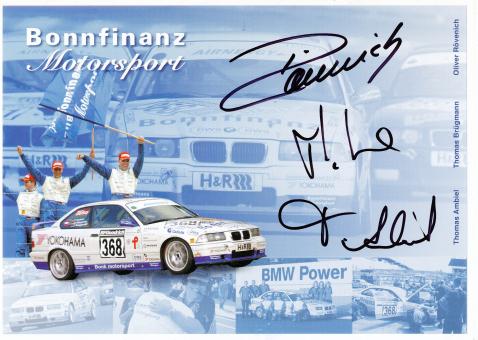 Ambiel, Brügmann, Rövenich  BMW  Auto Motorsport Autogrammkarte original signiert 