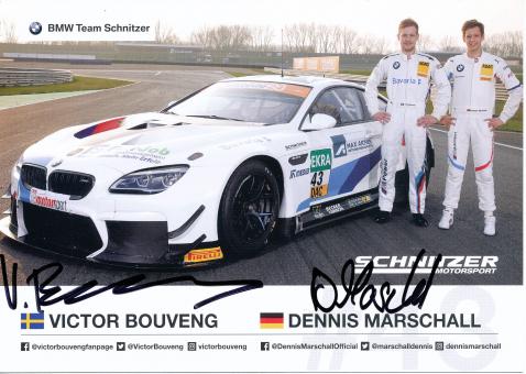 Victor Bouveng & Dennis Marschall  BMW  Auto Motorsport Autogrammkarte original signiert 