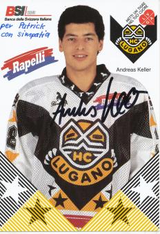 Andreas Keller  HC Lugano  Eishockey Autogrammkarte original signiert 