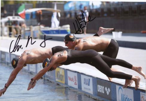 Christian Reichert & Isabelle Härle  Schwimmen Autogramm Foto original signiert 