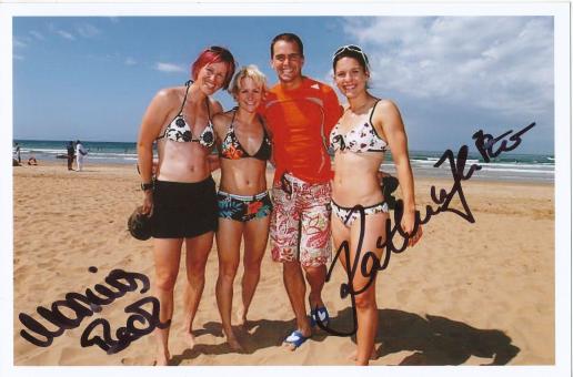 Martina Beck & Kathrin Hitzer  Biathlon Autogramm Foto original signiert 