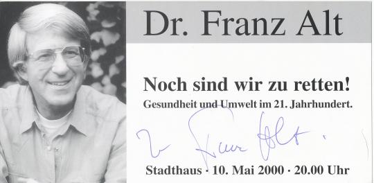 Dr. Franz Alt   TV  Journalist  Autogrammkarte original signiert 