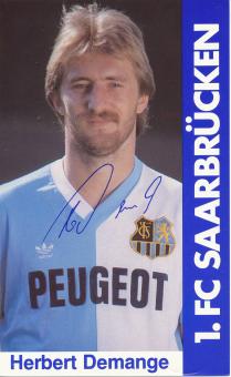 Herbert Demange  1985/1986  FC Saarbrücken Fußball  Autogrammkarte Druck signiert 