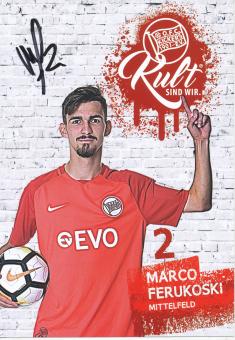 Marco Ferukoski  2017/2018  Kickers Offenbach  Fußball Autogrammkarte original signiert 