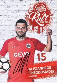 Alexandros Theodosiadis  2017/2018  Kickers Offenbach  Fußball Autogrammkarte original signiert 