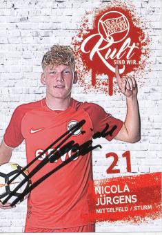 Nicola Jürgens  2017/2018  Kickers Offenbach  Fußball Autogrammkarte original signiert 