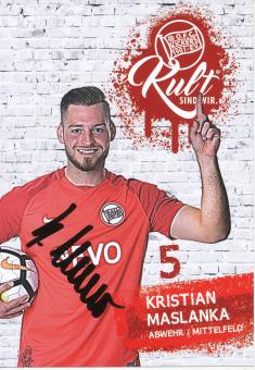 Kristian Maslanka  2017/2018  Kickers Offenbach  Fußball Autogrammkarte original signiert 
