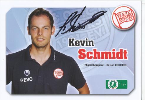 Kevin Schmidt  2010/2011  Kickers Offenbach  Fußball Autogrammkarte original signiert 