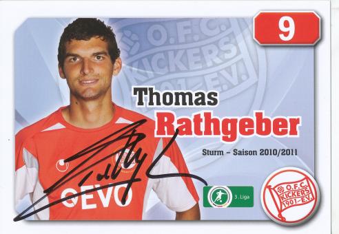Thomas Rathgeber  2010/2011  Kickers Offenbach  Fußball Autogrammkarte original signiert 