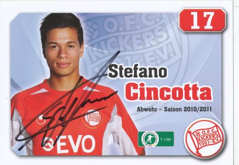 Stefano Cincotta  2010/2011  Kickers Offenbach  Fußball Autogrammkarte original signiert 