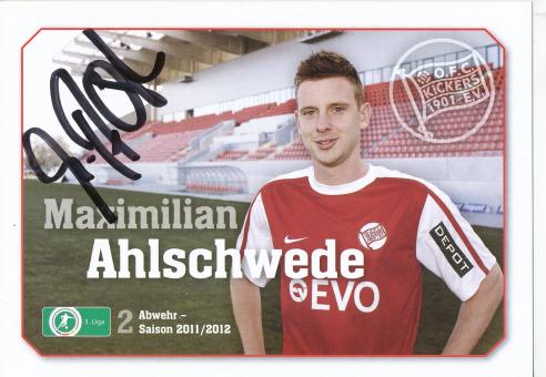 Maximilian Ahlschwede  2011/2012  Kickers Offenbach  Fußball Autogrammkarte original signiert 