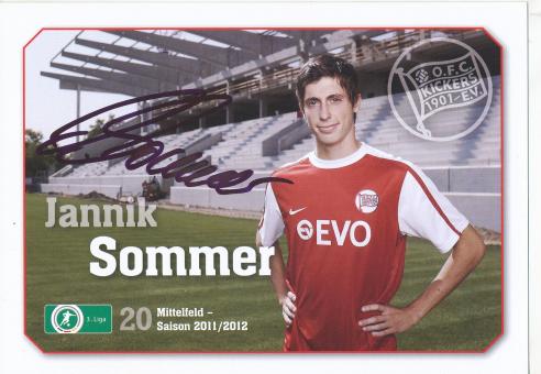 Jannick Sommer  2011/2012  Kickers Offenbach  Fußball Autogrammkarte original signiert 