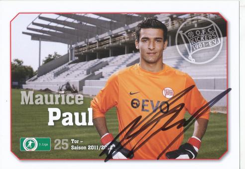Maurice Paul  2011/2012  Kickers Offenbach  Fußball Autogrammkarte original signiert 