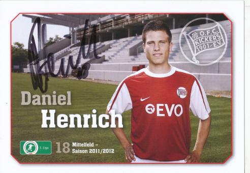 Daniel Henrichl  2011/2012  Kickers Offenbach  Fußball Autogrammkarte original signiert 