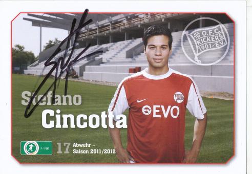 Stefano Cincotta  2011/2012  Kickers Offenbach  Fußball Autogrammkarte original signiert 