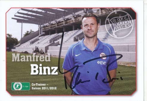 Manfred Binz  2011/2012  Kickers Offenbach  Fußball Autogrammkarte original signiert 