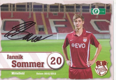 Jannik Sommer  2012/2013  Kickers Offenbach  Fußball Autogrammkarte original signiert 
