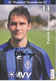 Patrick Geissinger  2007/2008  SV Waldhof Mannheim  Fußball Autogrammkarte original signiert 