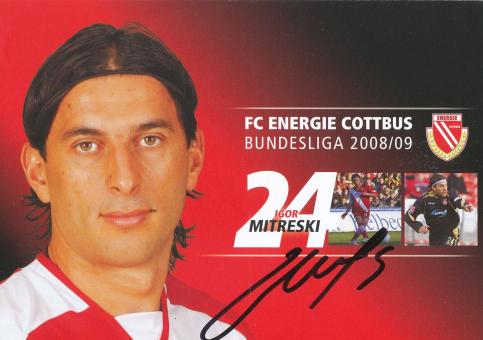 Igor Mitreski  2008/2009  Energie Cottbus  Fußball Autogrammkarte original signiert 
