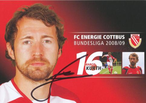 Marco Kurth  2008/2009  Energie Cottbus  Fußball Autogrammkarte original signiert 