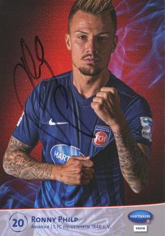 Ronny Philp  2016/2017  FC Heidenheim  Fußball Autogrammkarte original signiert 