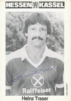 Heinz Traser  80er  Hessen Kassel  Fußball Autogrammkarte original signiert 
