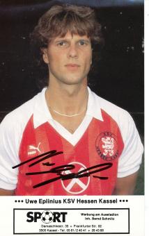 Uwe Eplinius  80er  Hessen Kassel  Fußball Autogrammkarte original signiert 