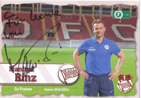 Manfred Binz  2012/2013  Kickers Offenbach  Fußball Autogrammkarte original signiert 