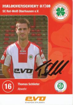 Thomas Schlieter  2007/2008  Rot Weiß Oberhausen  Fußball Autogrammkarte original signiert 