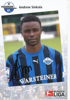 Andrew Sinkala  SC Paderborn  2007/2008  Fußball Autogrammkarte original signiert 