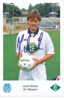 Josef Menke  1993/1994  SV Meppen  Fußball Autogrammkarte original signiert 