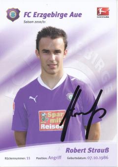Robert Strauß  2010/2011  FC Erzgebirge Aue  Fußball Autogrammkarte original signiert 