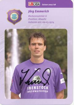 Jörg Emmerich  2007/2008  FC Erzgebirge Aue  Fußball Autogrammkarte original signiert 