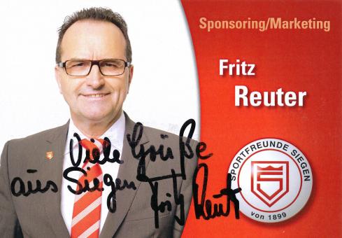 Fritz Reuter  Sportfreunde Siegen  Fußball Autogrammkarte original signiert 