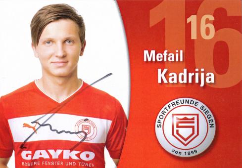 Mefail Kadrija  Sportfreunde Siegen  Fußball Autogrammkarte original signiert 